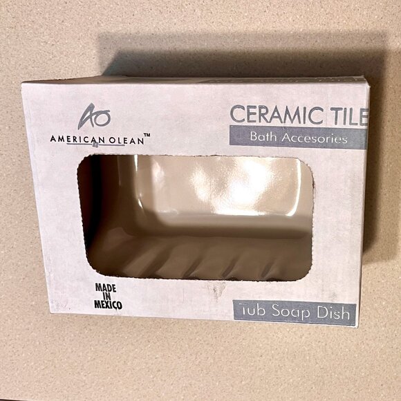 Tub Soap Dish Tile * American Olean * Off-White/Bone/Cream * Thinset Wall Mount - Picture 2 of 7